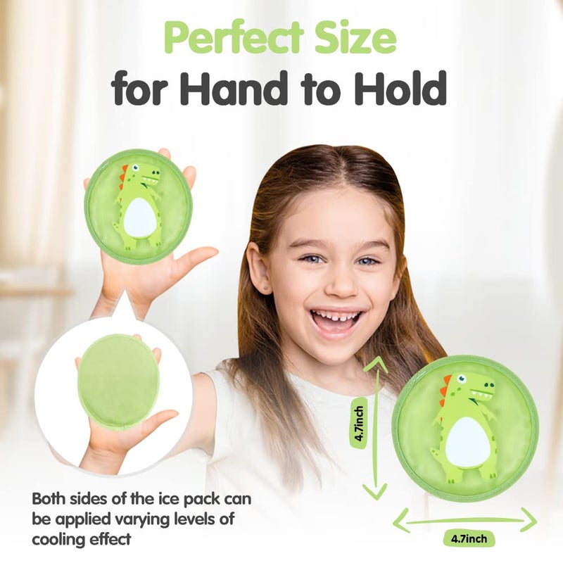 Hilph Kids Ice Packs for Boo Boos, Reusable Todder Ice Packs Hot Cold Compress with Soft Backing for Kids Injuries, 3 Packs Dinosaur Hot & Cold Gel Pack for Bumps & Bruises, Wisdom Teeth - Image 4